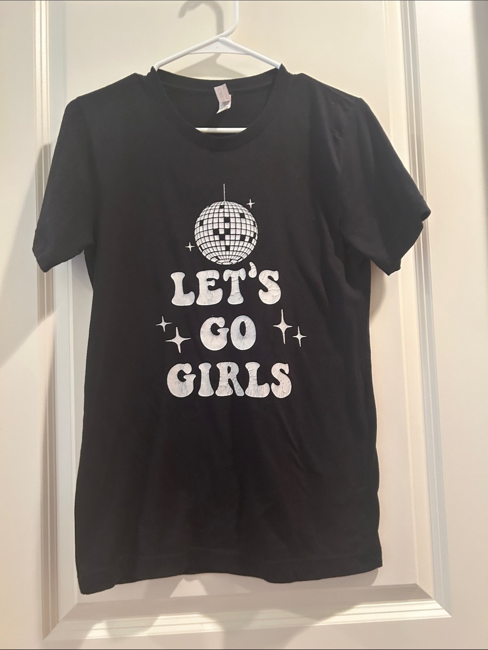 Bella Canvas Mirror Ball “Let's Go Girls”Graphic Tee T-Shirt Short Sleeve size S